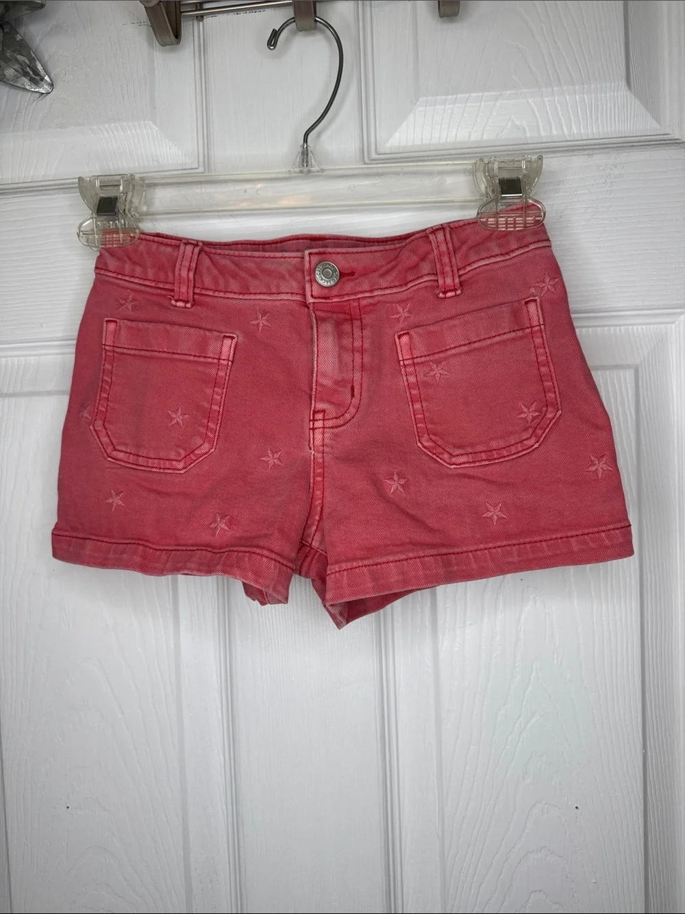 Cat&Jack Girl’s Light Red Ultimate Stretch Shorts w/ White Rib Tank Top Sz S 6/7